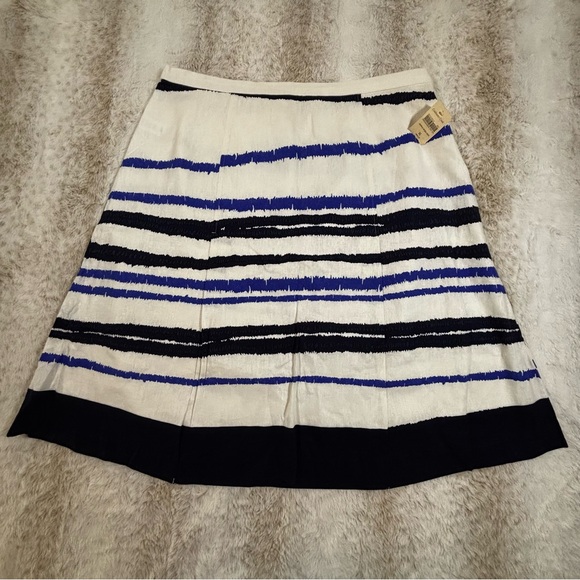 Coldwater Creek Ombre Stripe Linen Blend A-Line Skirt XL NWT - Picture 1 of 11